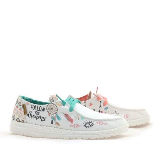 Hey Dude Wendy Doodle Star White biaÅ‚y Sneakersy Damskie - sklep ale BUTY