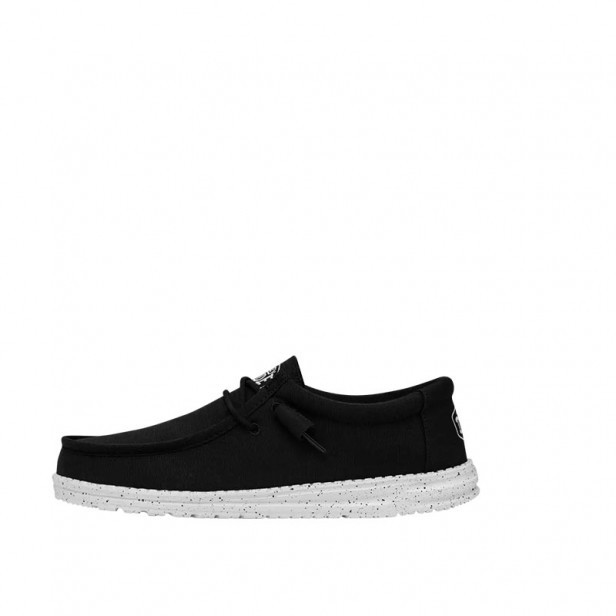 Hey Dude Wally Slub Canvas Black