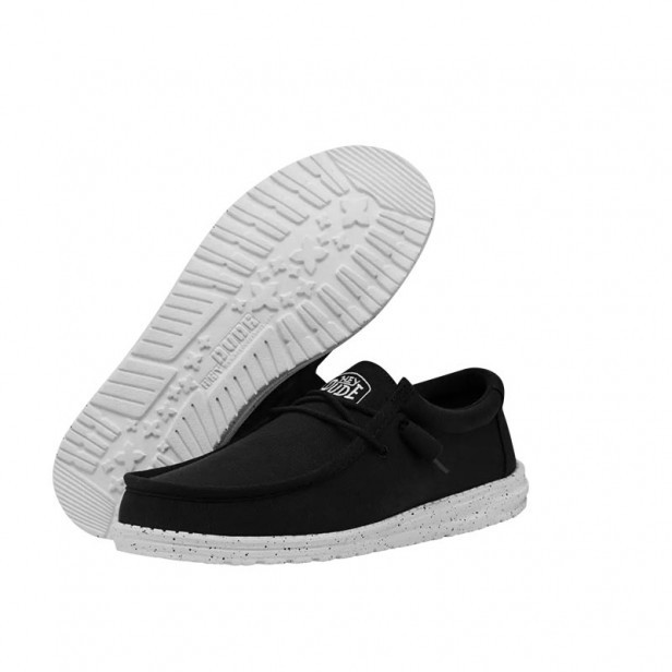 Hey Dude Wally Slub Canvas Black