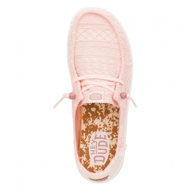 Mokasyny Hey Dude Wendy Crochet Lace Pale Pink