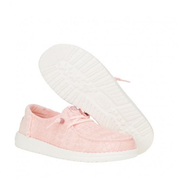 Hey Dude Wendy Crochet Lace Pale Pink