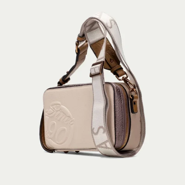 Torebki Hispanitas BI254158 GRAINED-I25 CREAM SAMBA MET-I25 TOPO