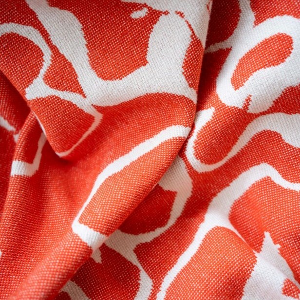 Koce Woolish Narzuta Flora pomarańczowa