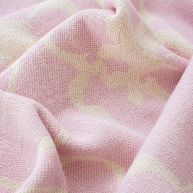 Koce Woolish Narzuta Flora różowa