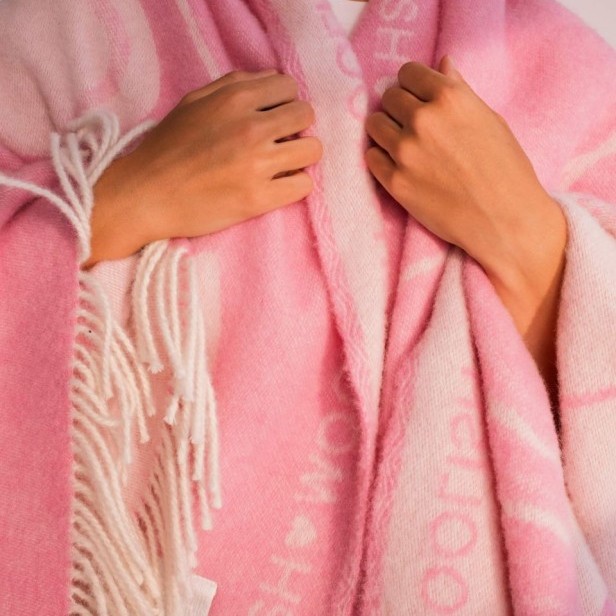 Woolish  Koc Shrimp Love różowy