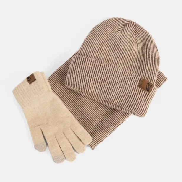 Pepe Moll 252850 Marron Zestaw czapka, rękawiczki i komin