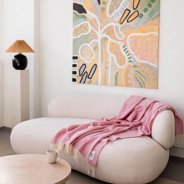 Woolish Koc Mira różowy